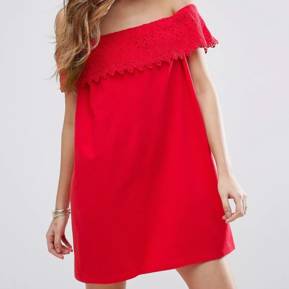ASOS Off shoulder Sundress with Lace Detail